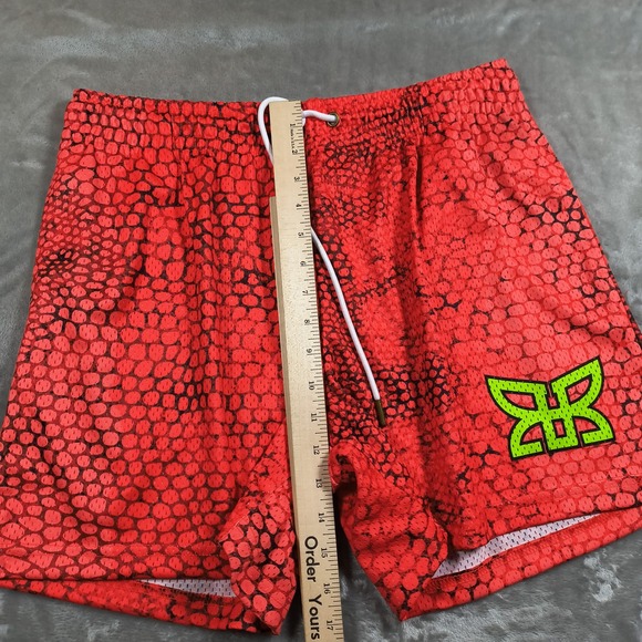 Ryoko Rain Shorts Men XL Red Black Snake Print Mesh Athletic Streetwear Tropical - Picture 9 of 10